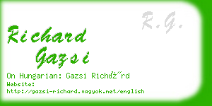 richard gazsi business card